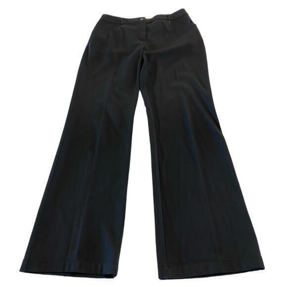 St John Sport Wide‎ Leg Black Dress Pants Trousers Size 8